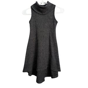 Cozy Gray Sleeveless Kids Casual Dress